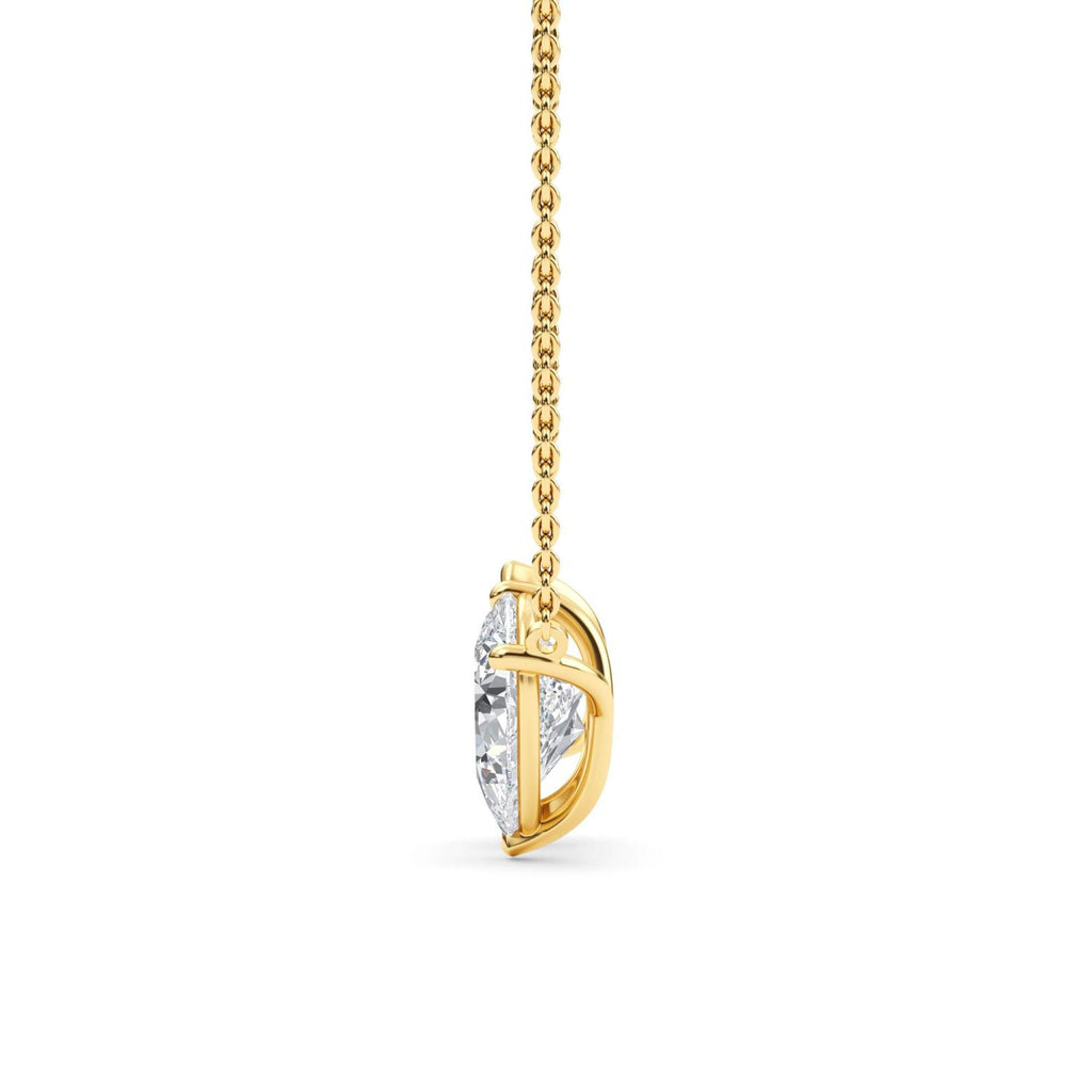 Velvet Pear Pendant Set - yellow gold - side/angle view