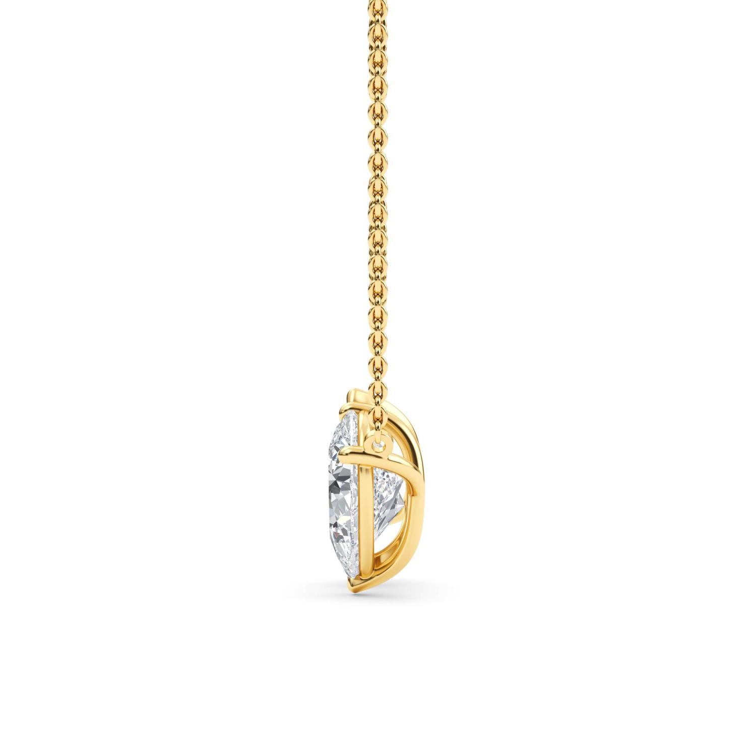 Velvet Pear Pendant Set - yellow gold - side/angle view