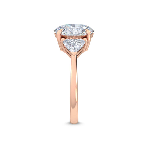 Oval Trilliant Engagement Ring - rose gold - side/angle view