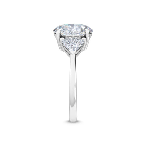 Oval Trilliant Engagement Ring - white gold - side/angle view
