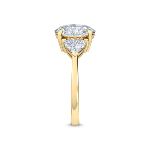 Oval Trilliant Engagement Ring - yellow gold - side/angle view