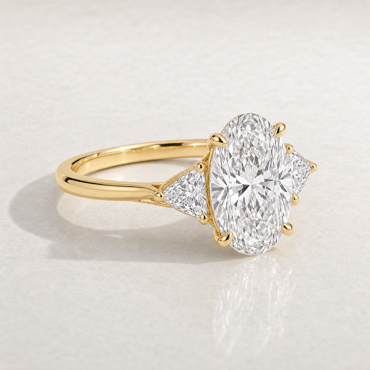 Oval Trilliant Engagement Ring - SJR55978OV yellow gold product-only view