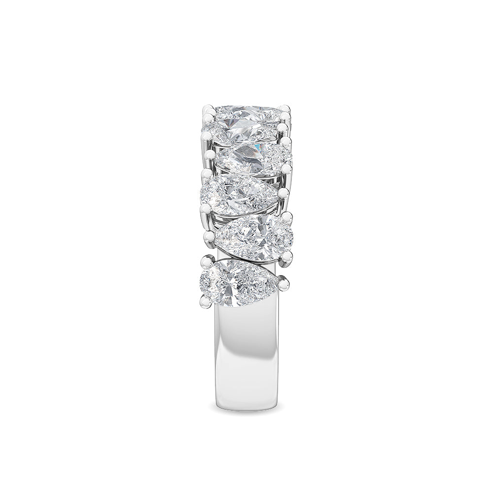 Isola Pear Band - white gold - side/angle view