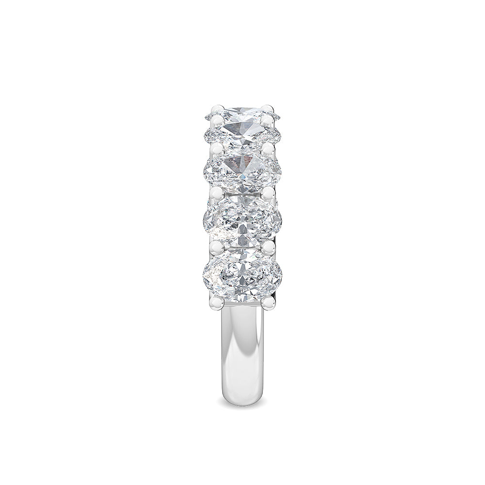 14 Stone Oval Band - white gold - side/angle view