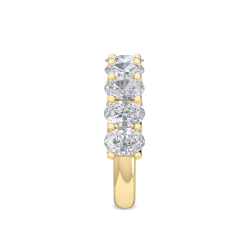 14 Stone Oval Band - yellow gold - side/angle view