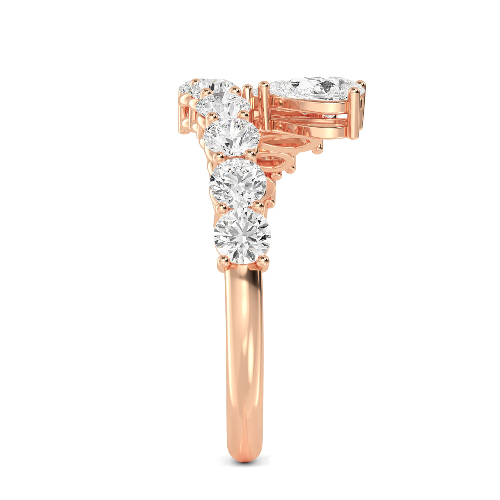 Valentina Twist Ring - rose gold - side/angle view