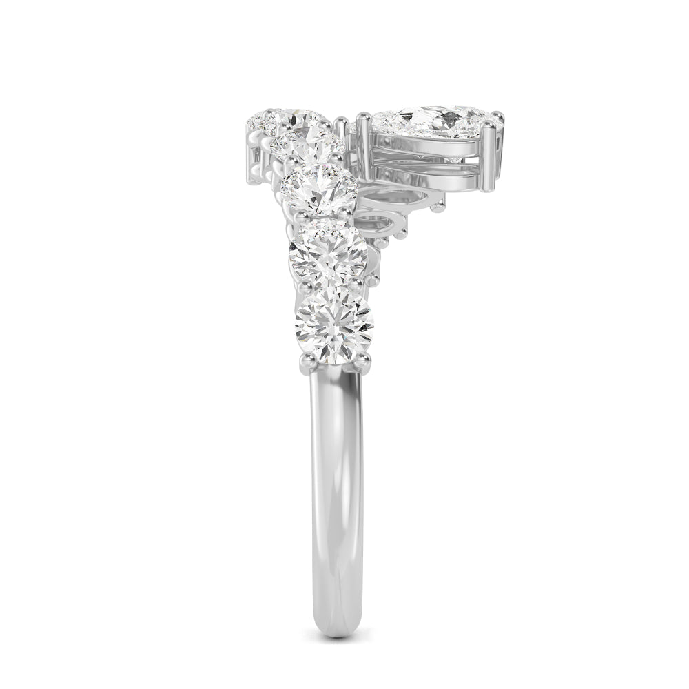 Valentina Twist Ring - white gold - side/angle view