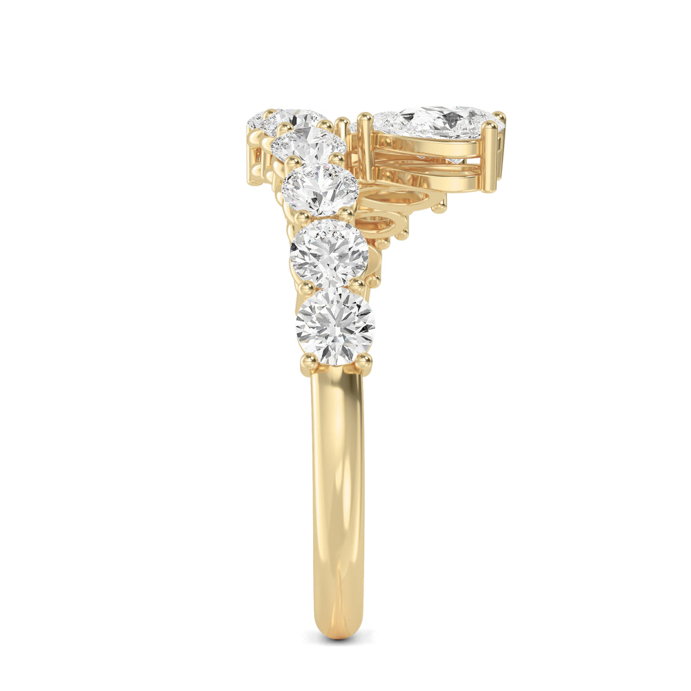 Valentina Twist Ring - yellow gold - side/angle view