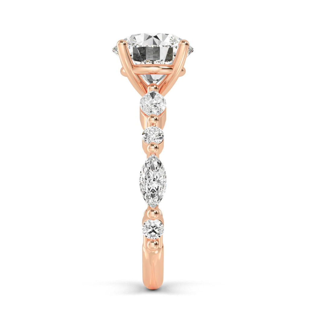 Noelle Engagement Ring - rose gold - side/angle view