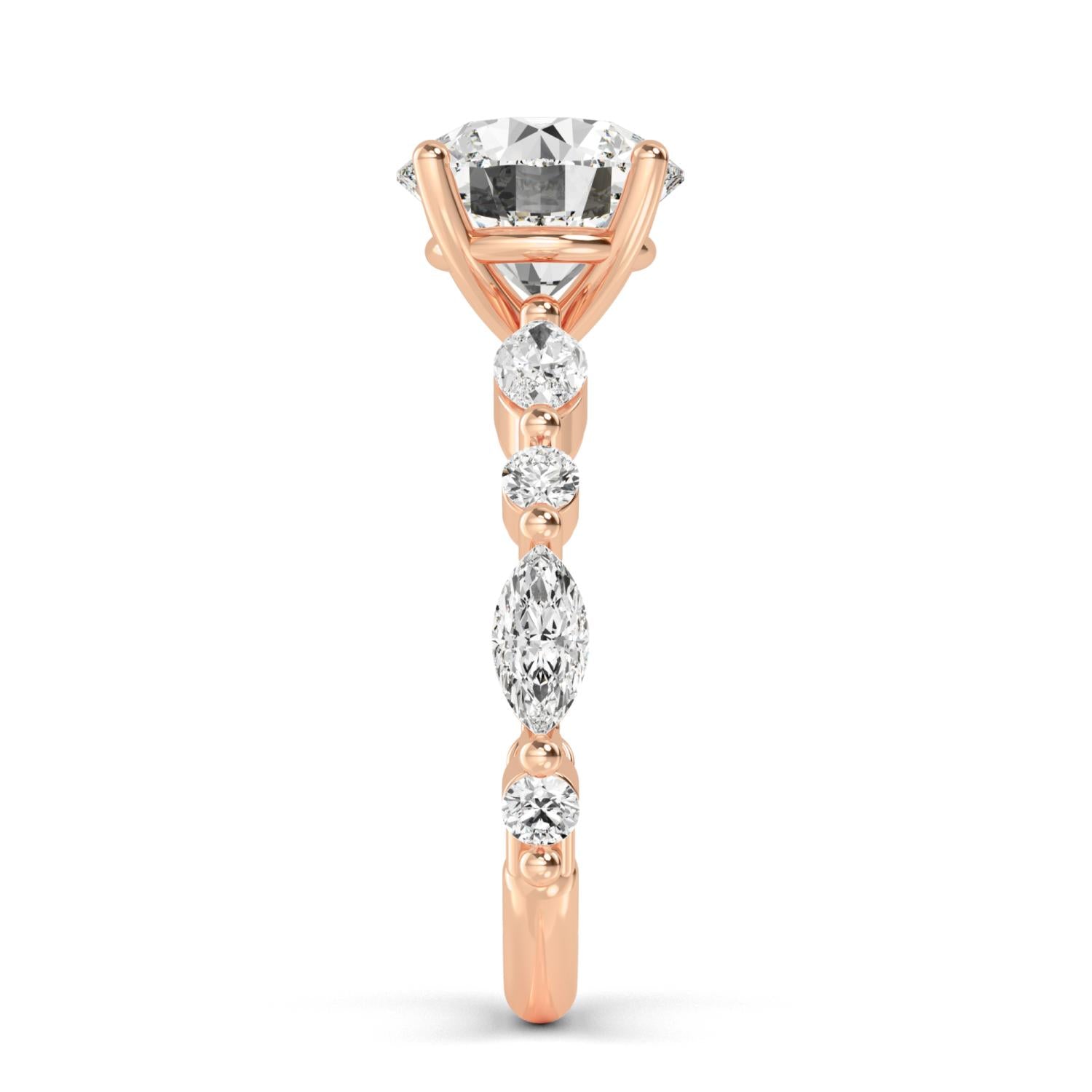 Noelle Engagement Ring - rose gold - side/angle view