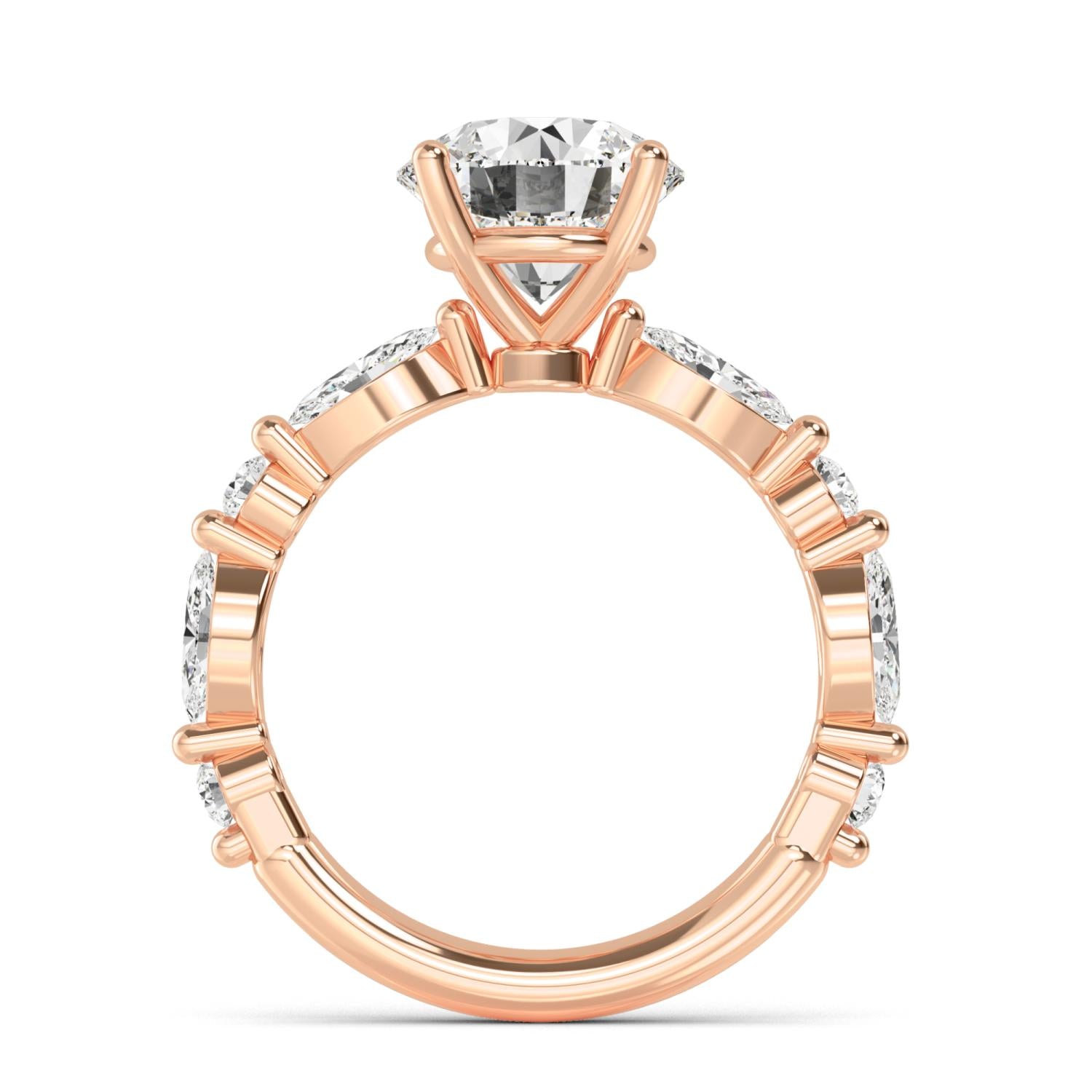 Seraphina Oval Lab Diamond Engagement Ring - rose gold 3.81ct Oval Lab Diamond Engagement Ring product image 4
