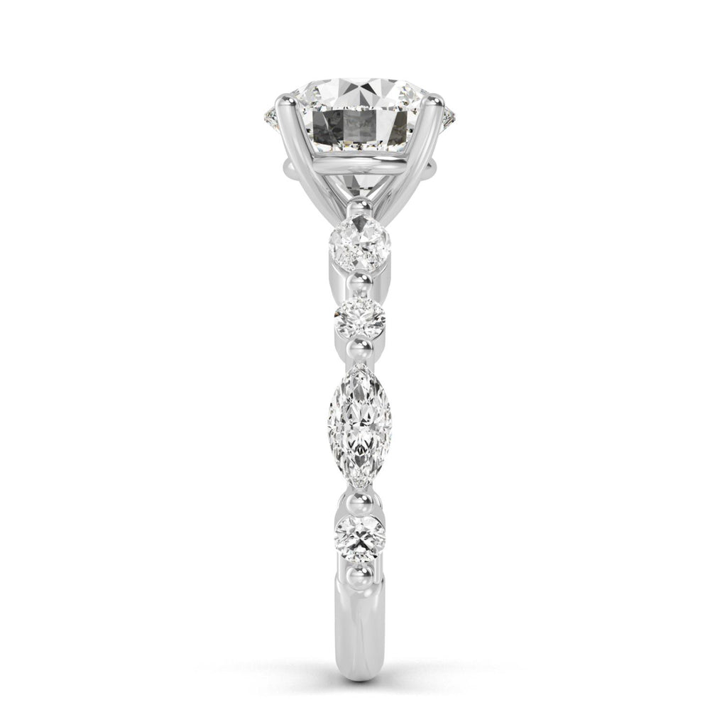 Noelle Engagement Ring - white gold - side/angle view