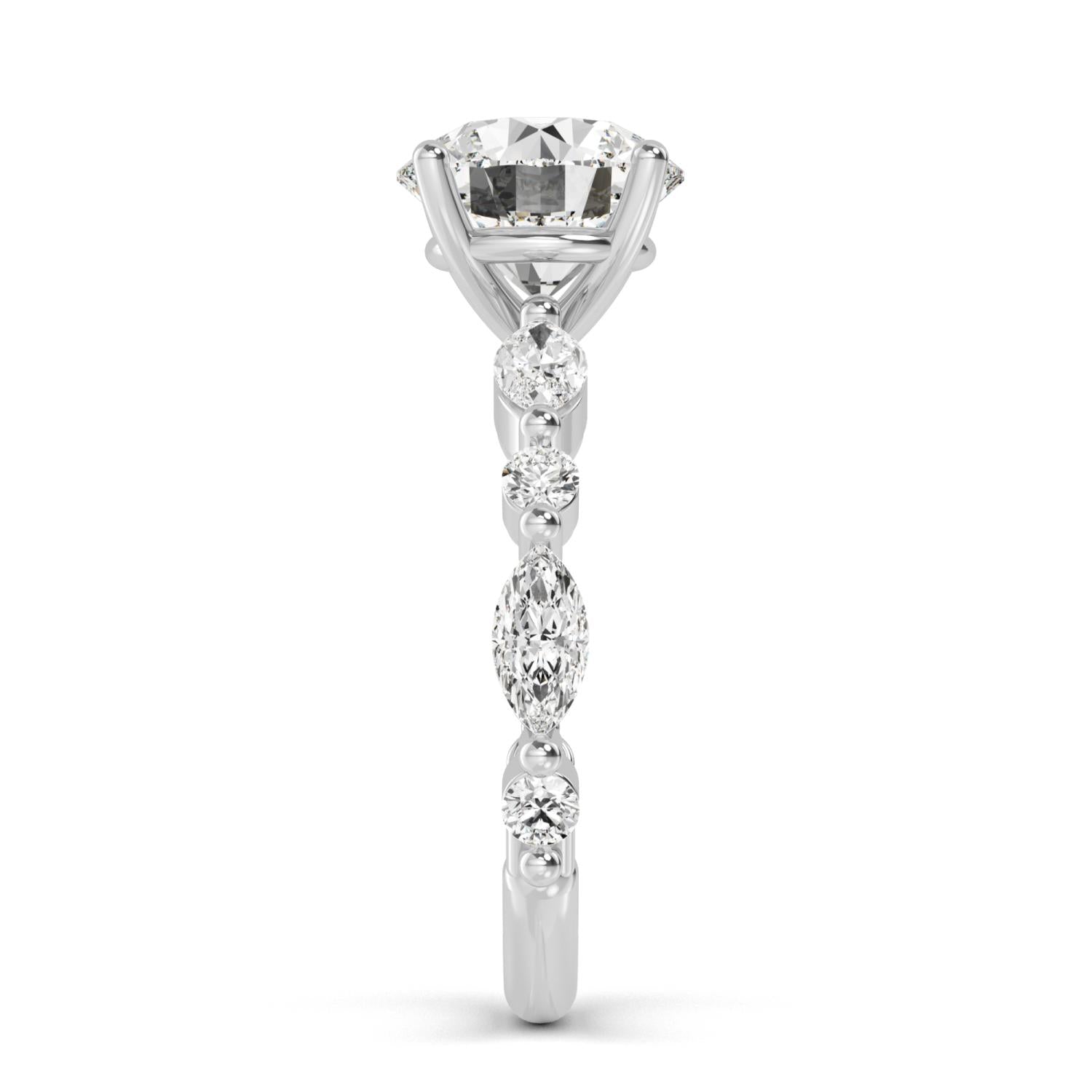 Noelle Engagement Ring - white gold - side/angle view