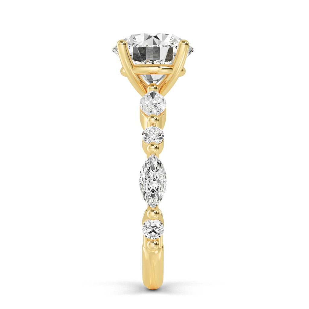 Noelle Engagement Ring - yellow gold - side/angle view