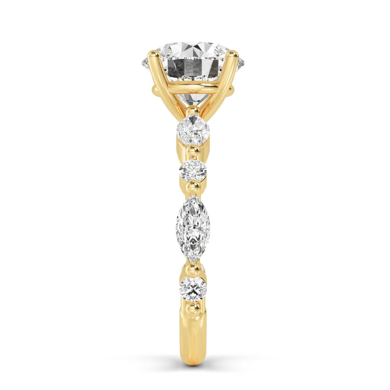 Noelle Engagement Ring - yellow gold - side/angle view