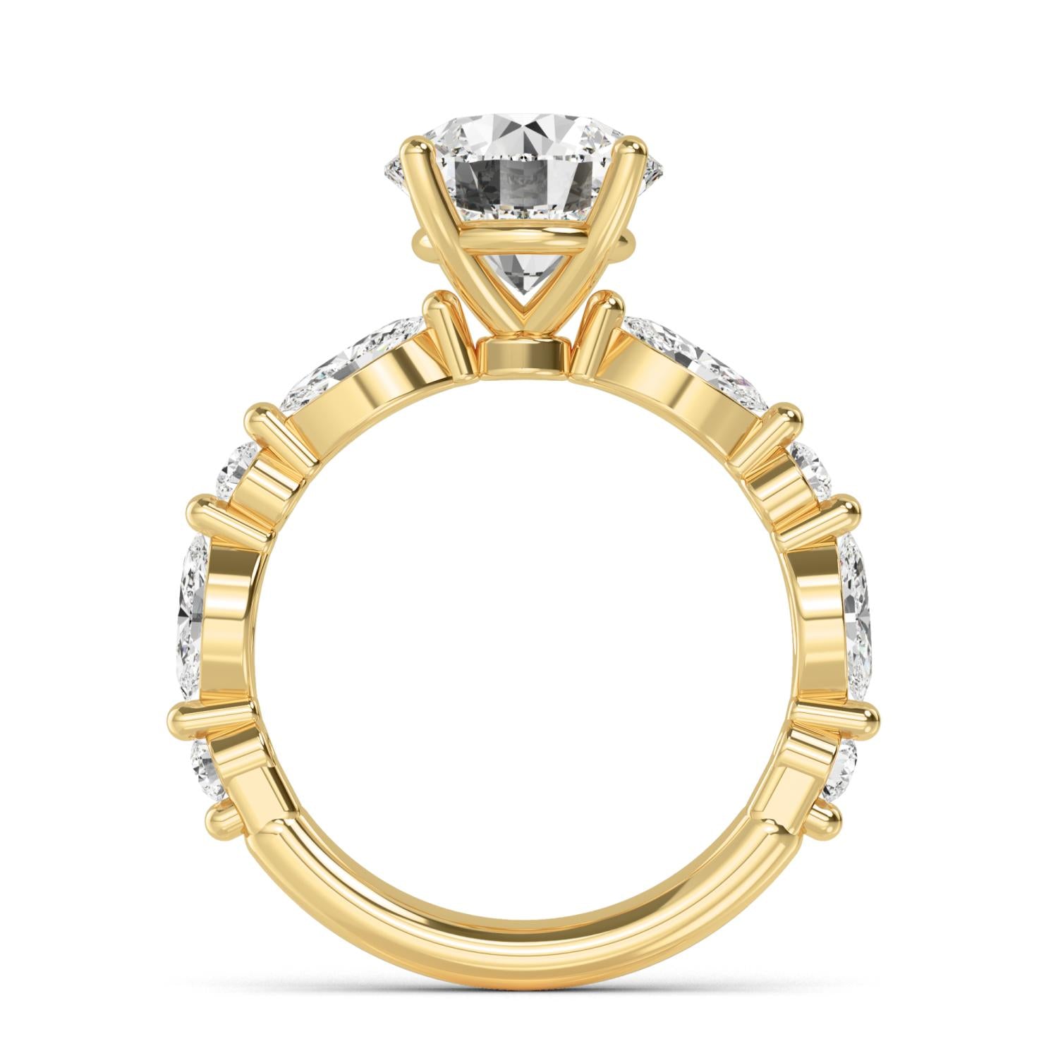 Seraphina Oval Lab Diamond Engagement Ring - yellow gold 3.81ct Oval Lab Diamond Engagement Ring product image 4