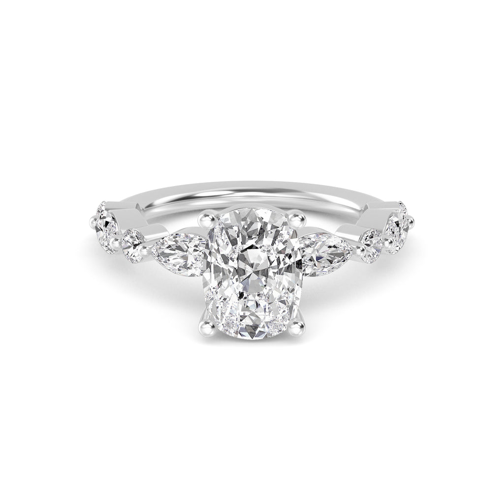 Noelle Engagement Ring - cushion white gold product-only view