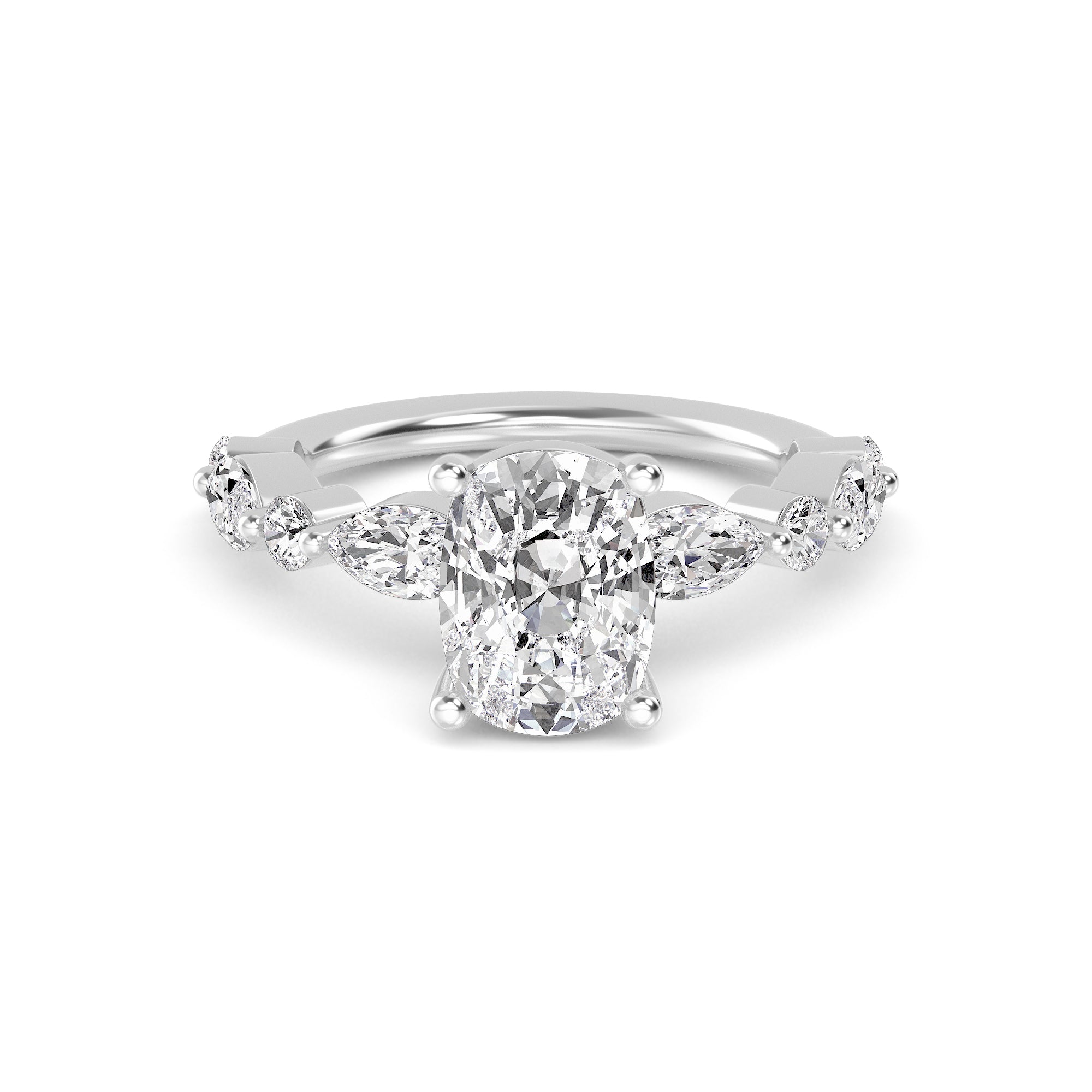 Noelle Engagement Ring - cushion white gold product-only view