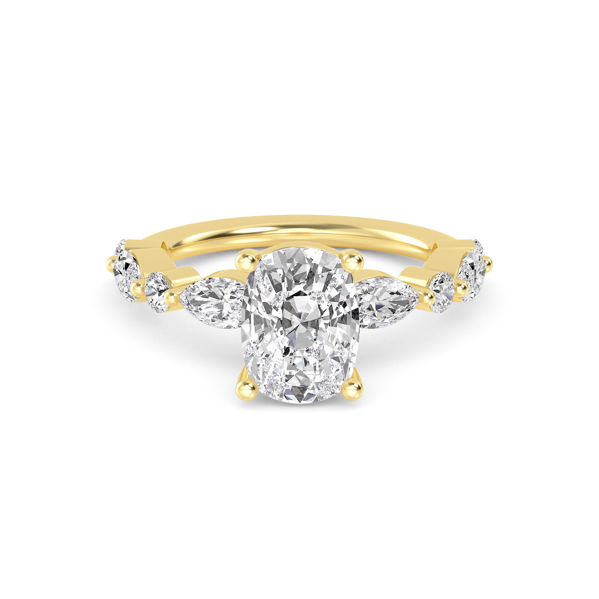 Noelle Engagement Ring - cushion yellow gold product-only view