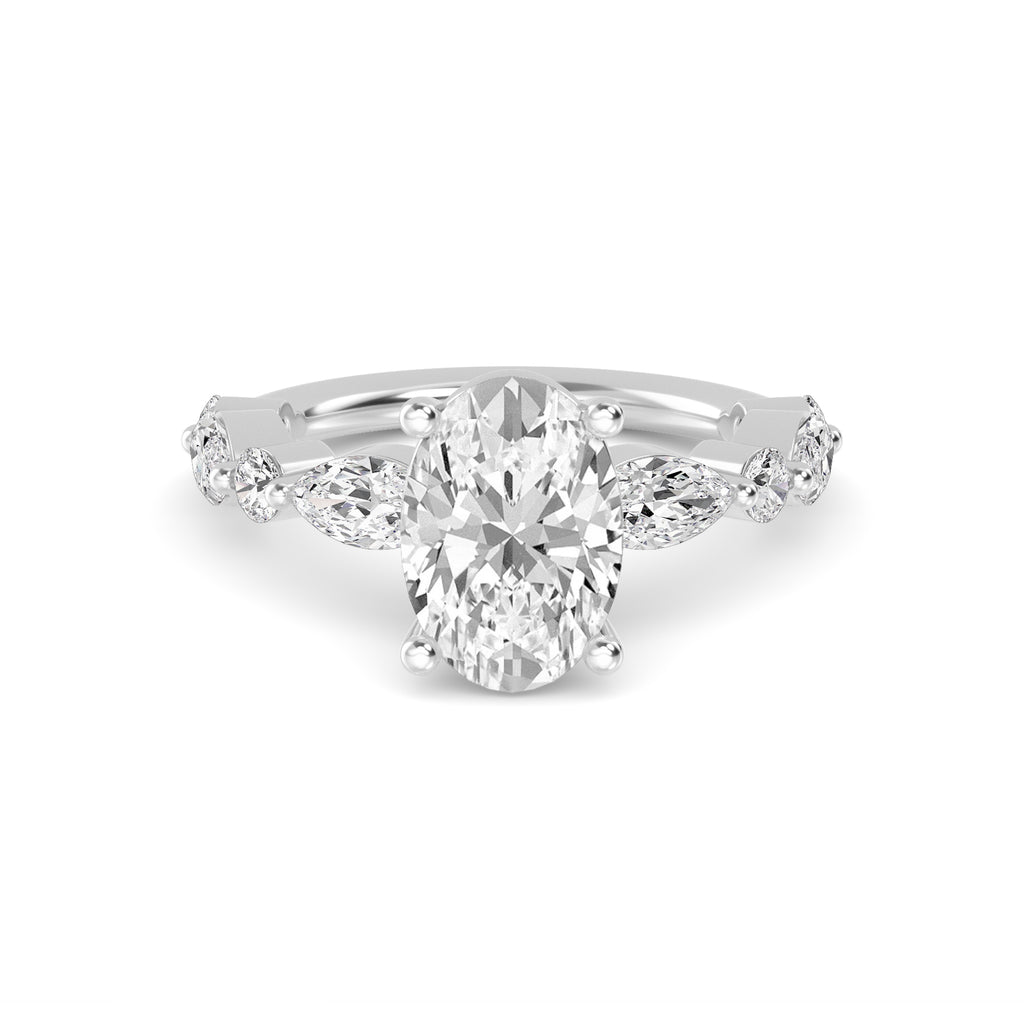 Noelle Engagement Ring - oval white gold product-only view