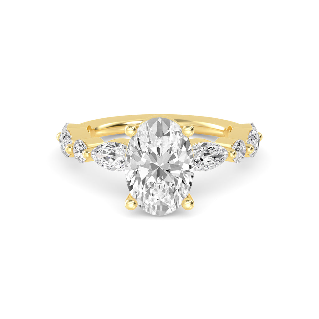 Noelle Engagement Ring - oval yellow gold product-only view
