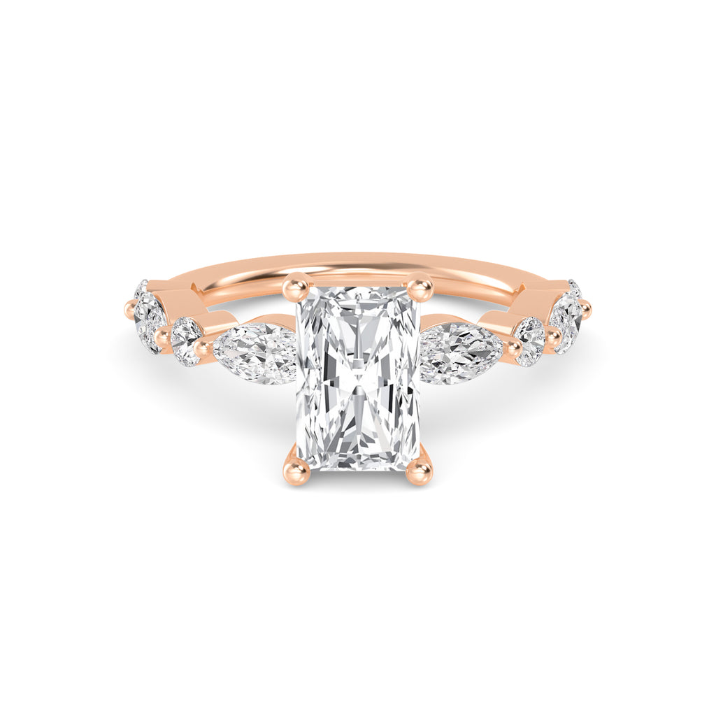 Noelle Engagement Ring - radiant rose gold product-only view