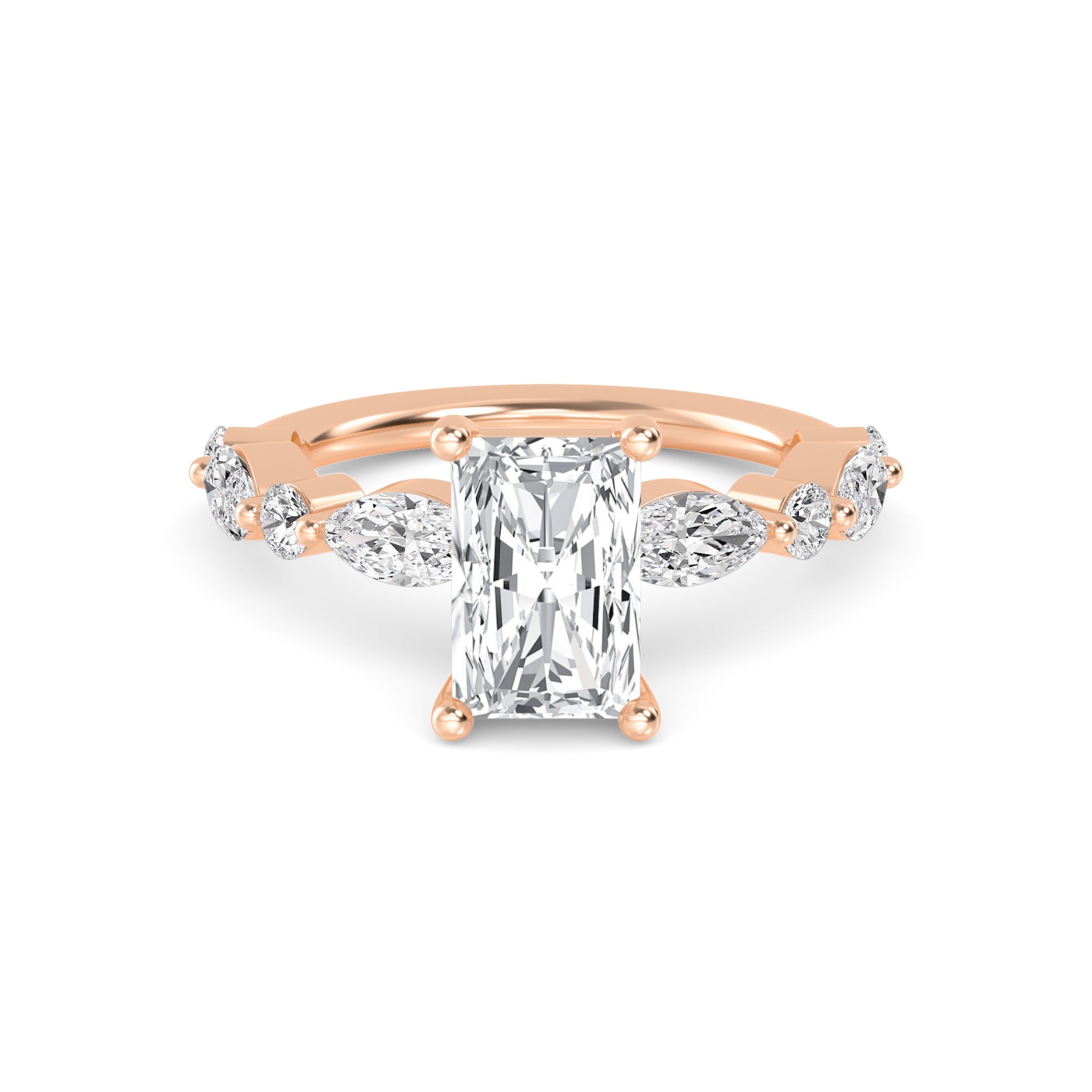 Noelle Engagement Ring - radiant rose gold product-only view