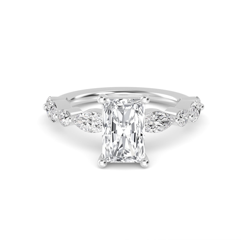 Noelle Engagement Ring - radiant white gold product-only view