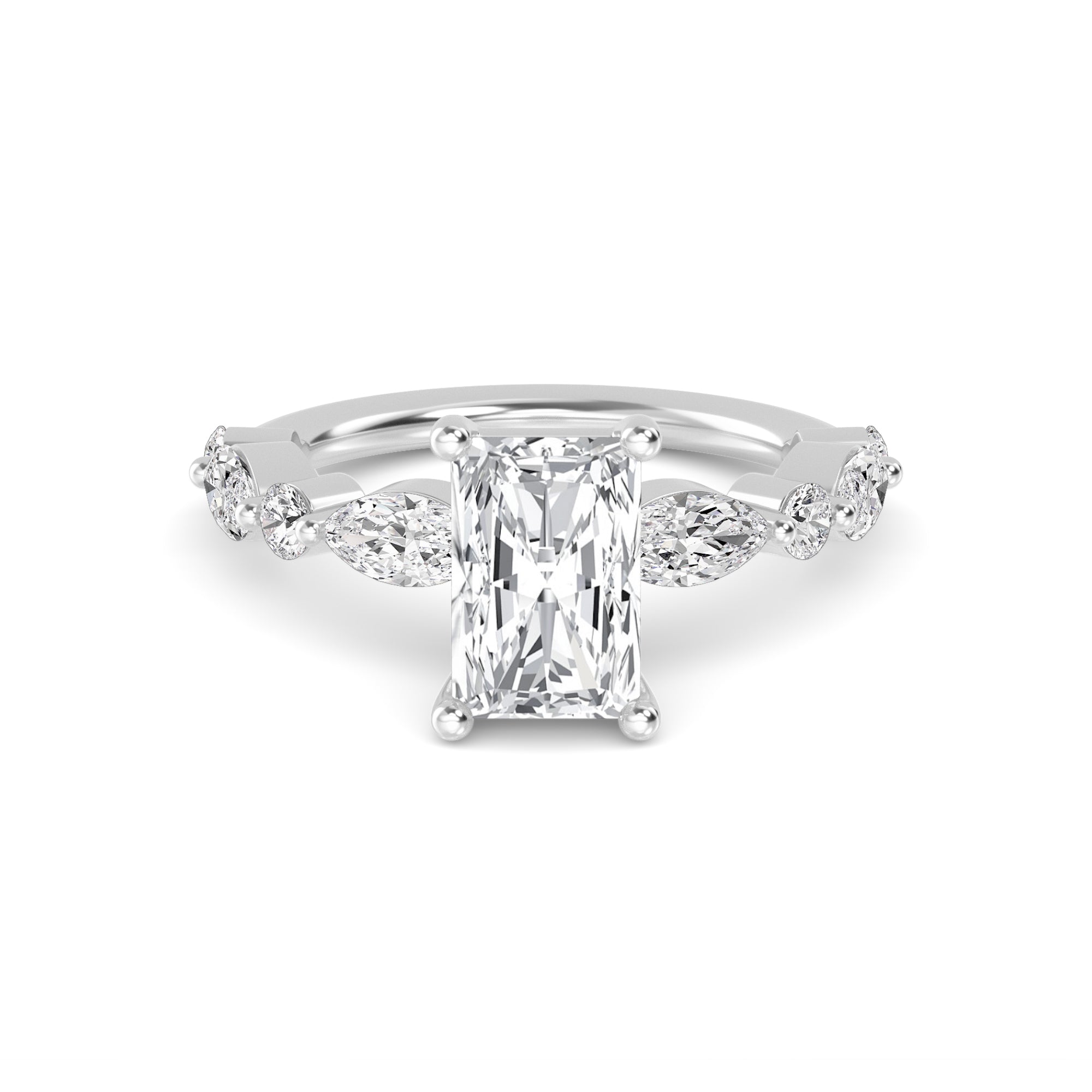Noelle Engagement Ring - radiant white gold product-only view