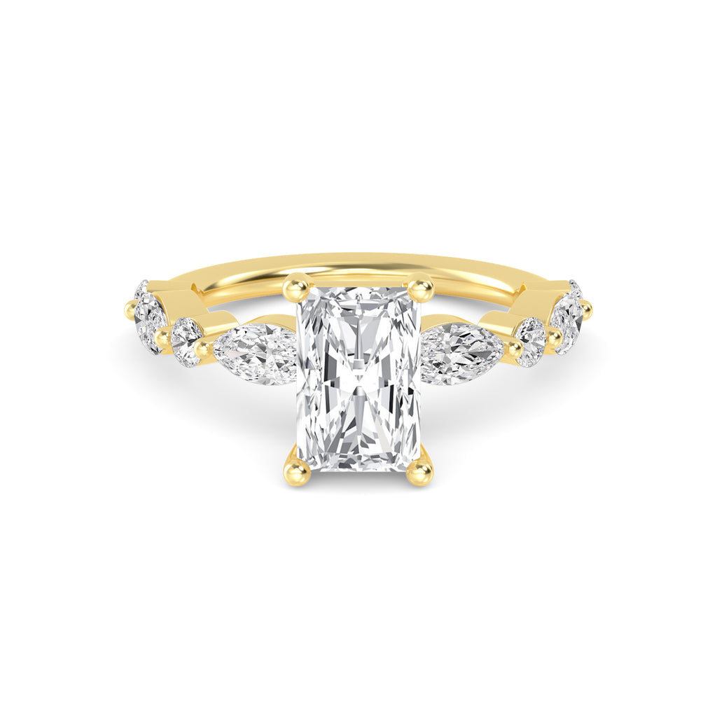 Noelle Engagement Ring - radiant yellow gold product-only view
