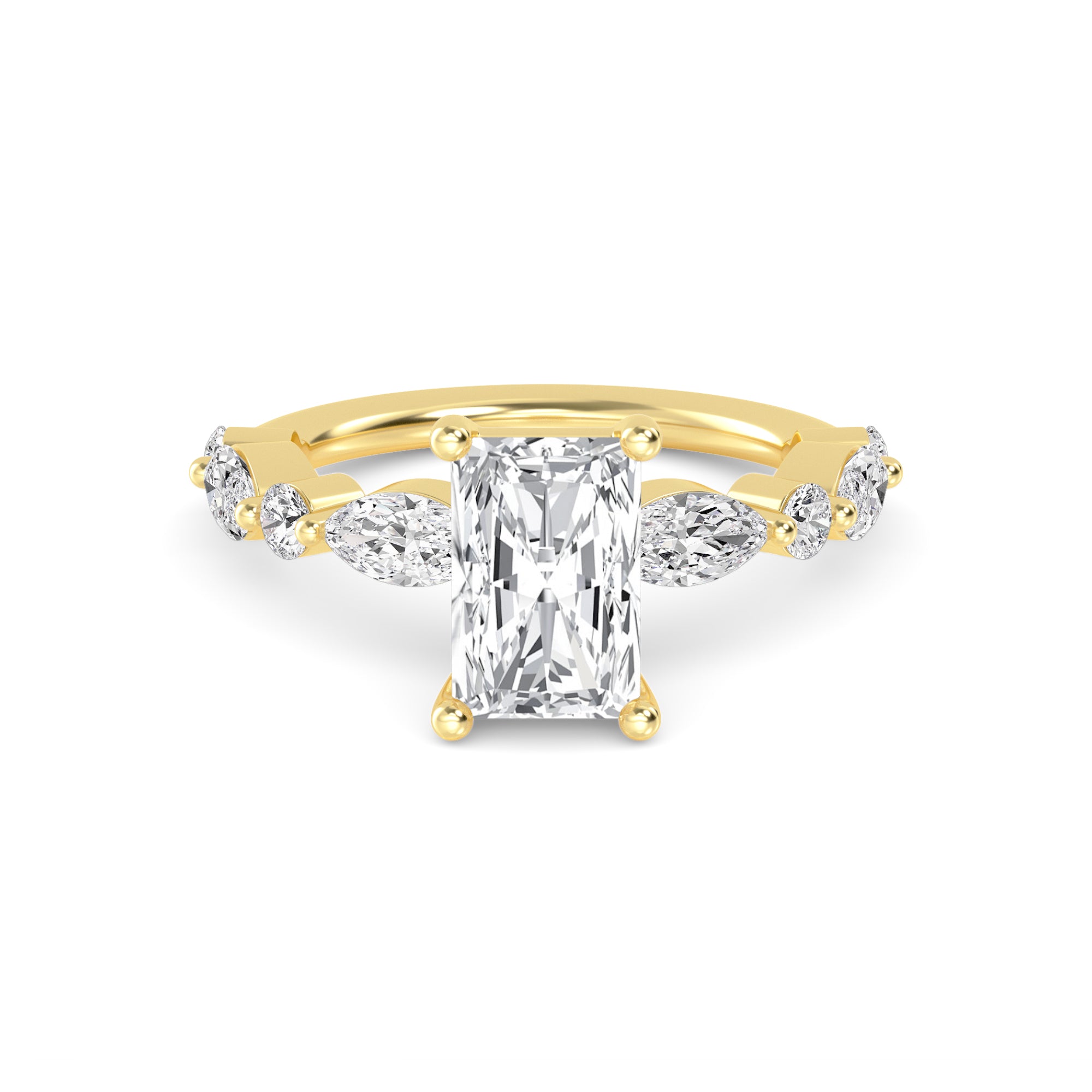 Noelle Engagement Ring - radiant yellow gold product-only view