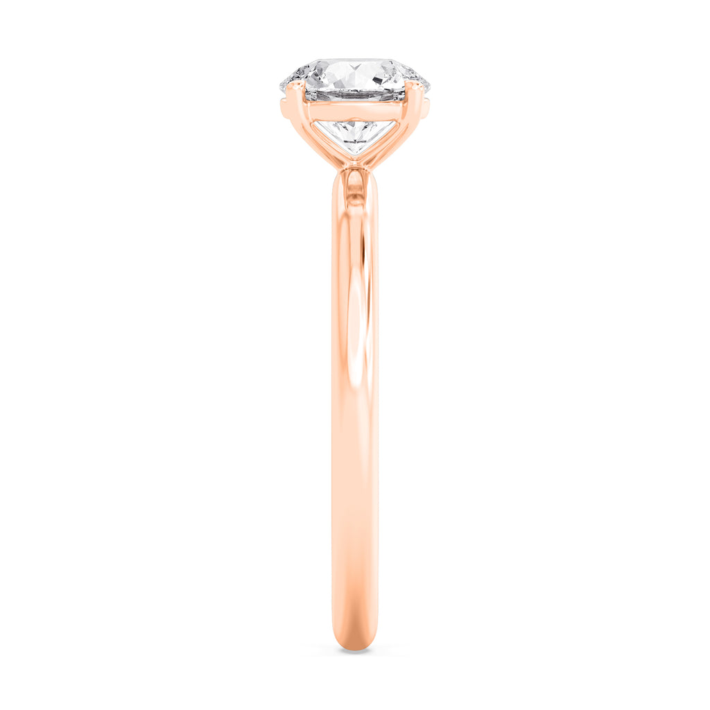 Classic Round Halo Engagement Ring - rose gold - side/angle view