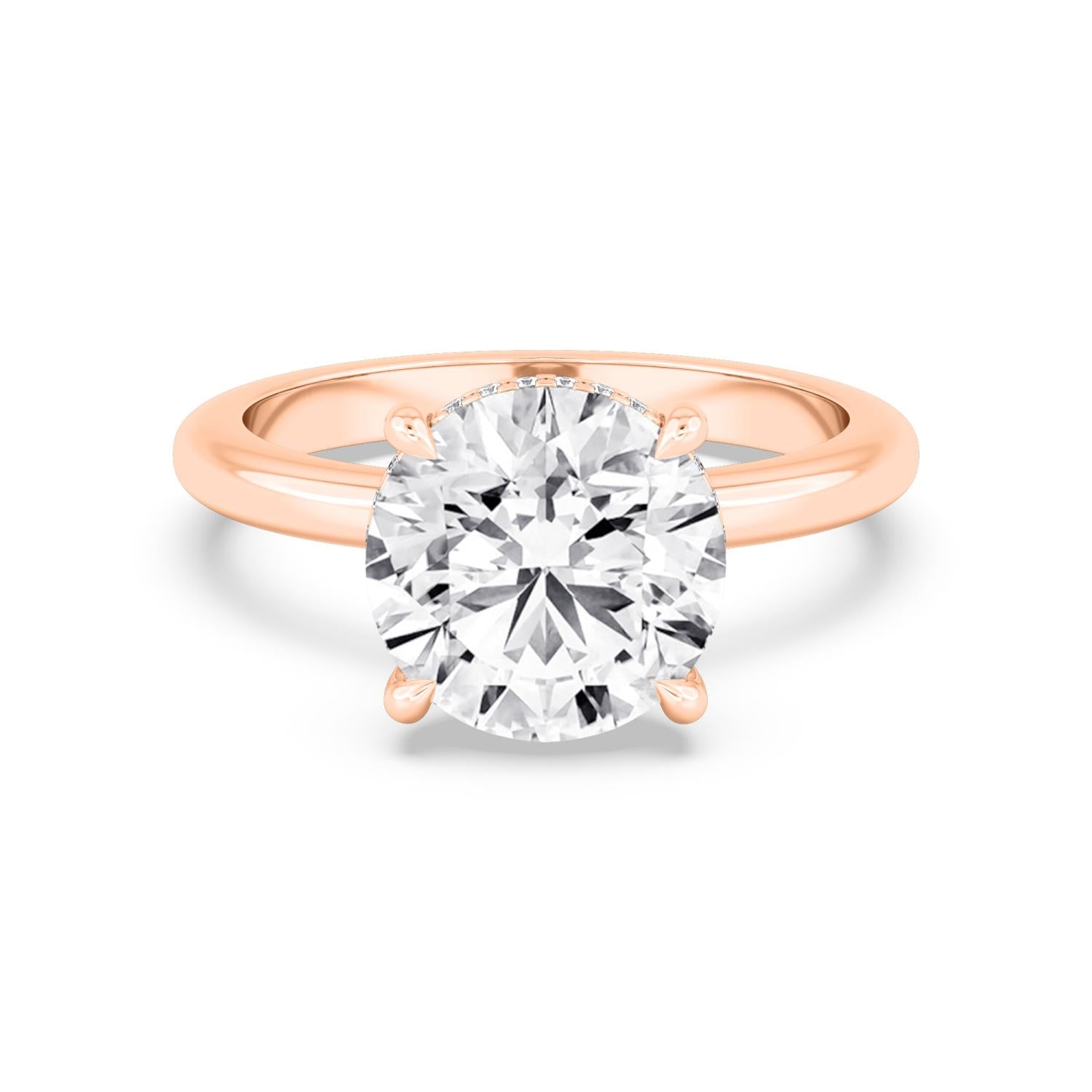 3ct Hidden Halo Lab Diamond Ring - rose gold product image 1