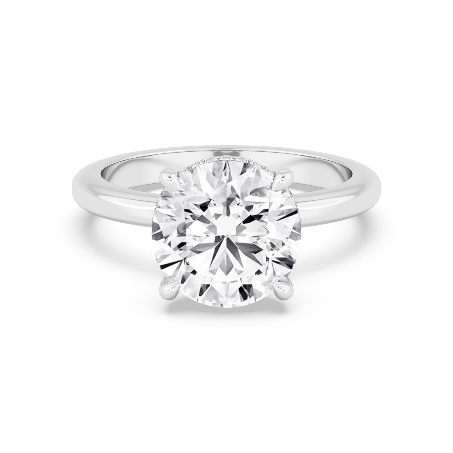 3ct Hidden Halo Lab Diamond Ring - white gold product image 1