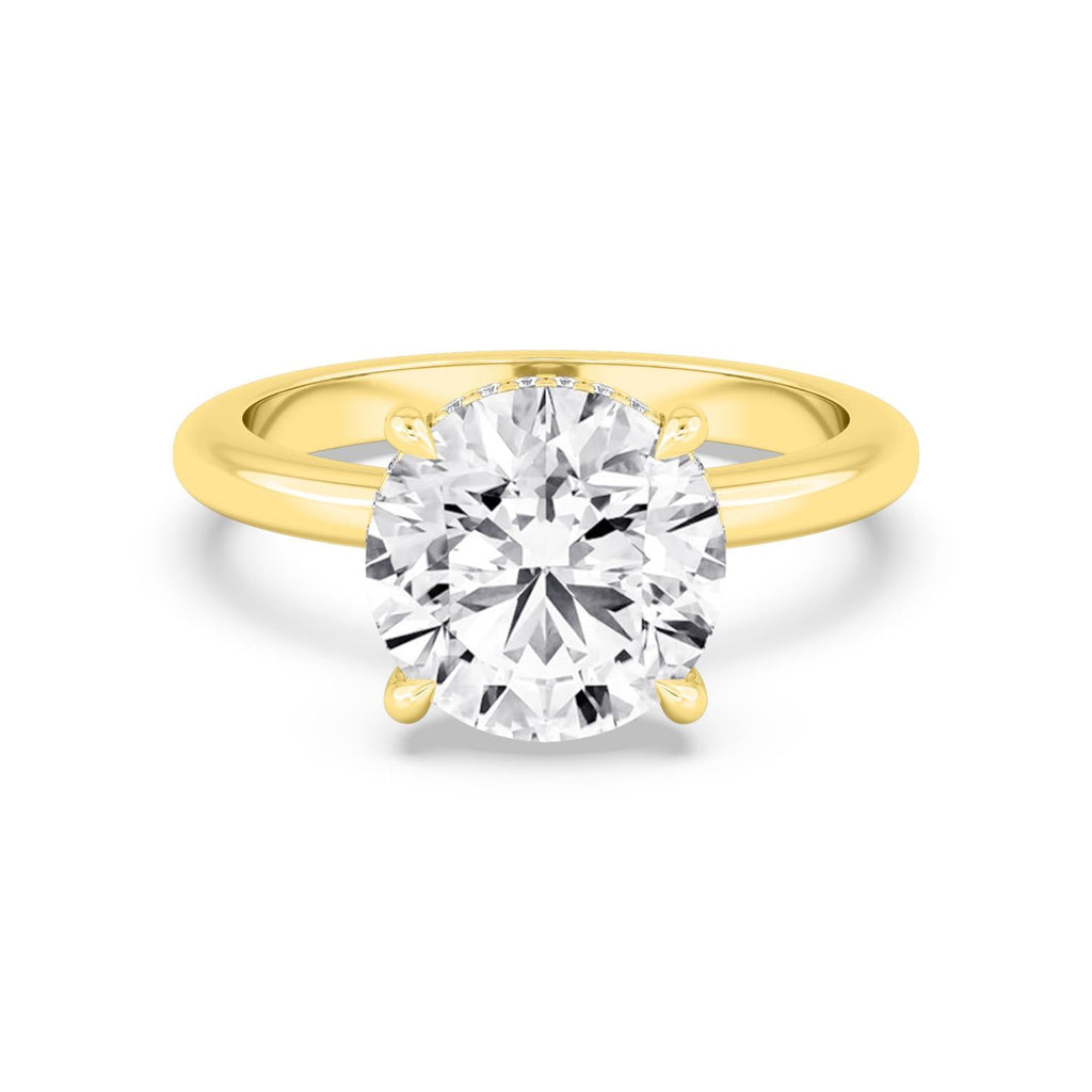 3ct Hidden Halo Lab Diamond Ring in Yellow Gold - Round product image 1