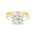 Classic Round Halo Engagement Ring - yellow gold - front view