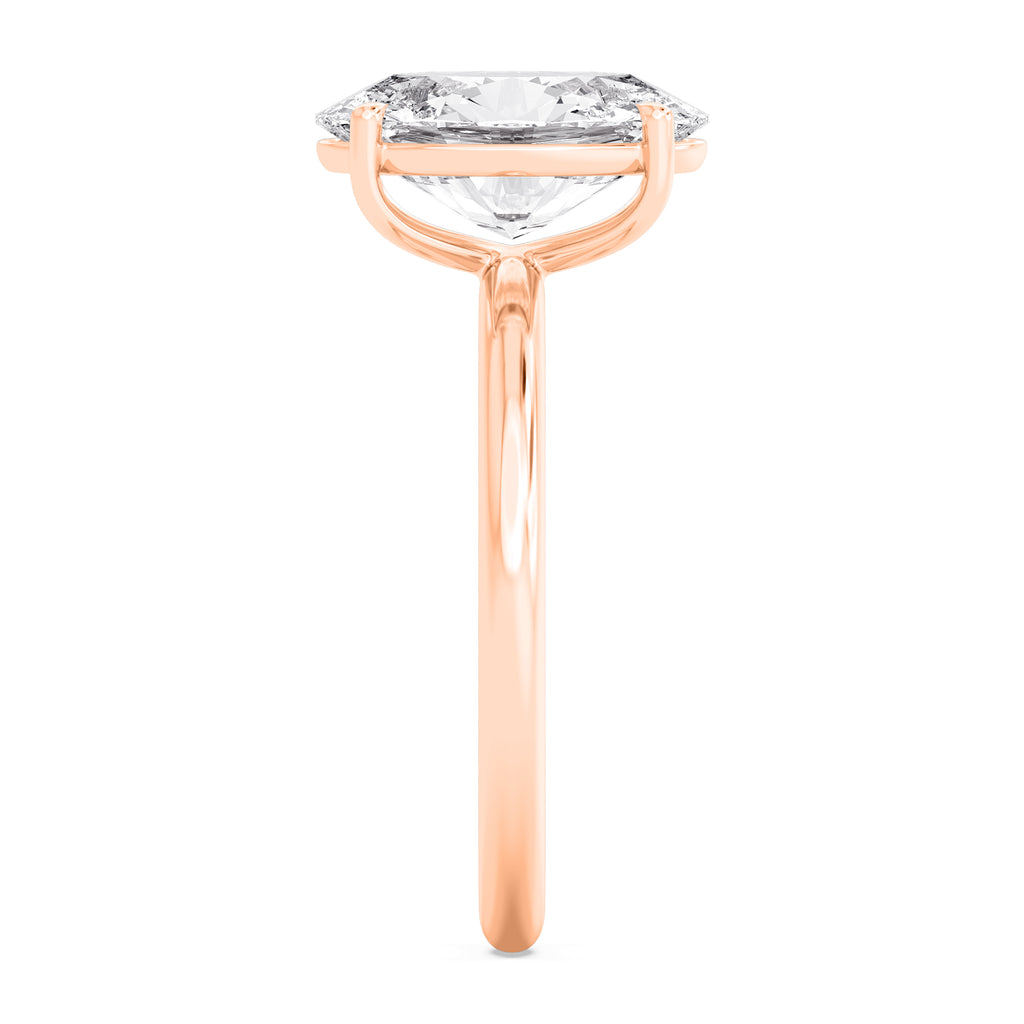 Classic Oval Halo Engagement Ring - rose gold - side/angle view