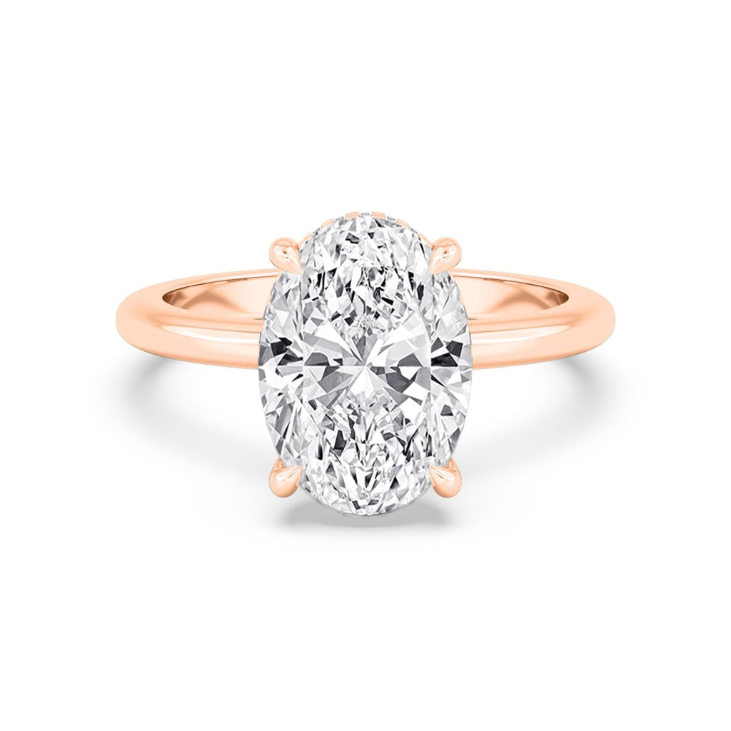 3ct Hidden Halo Lab Diamond Ring - rose gold product image 1