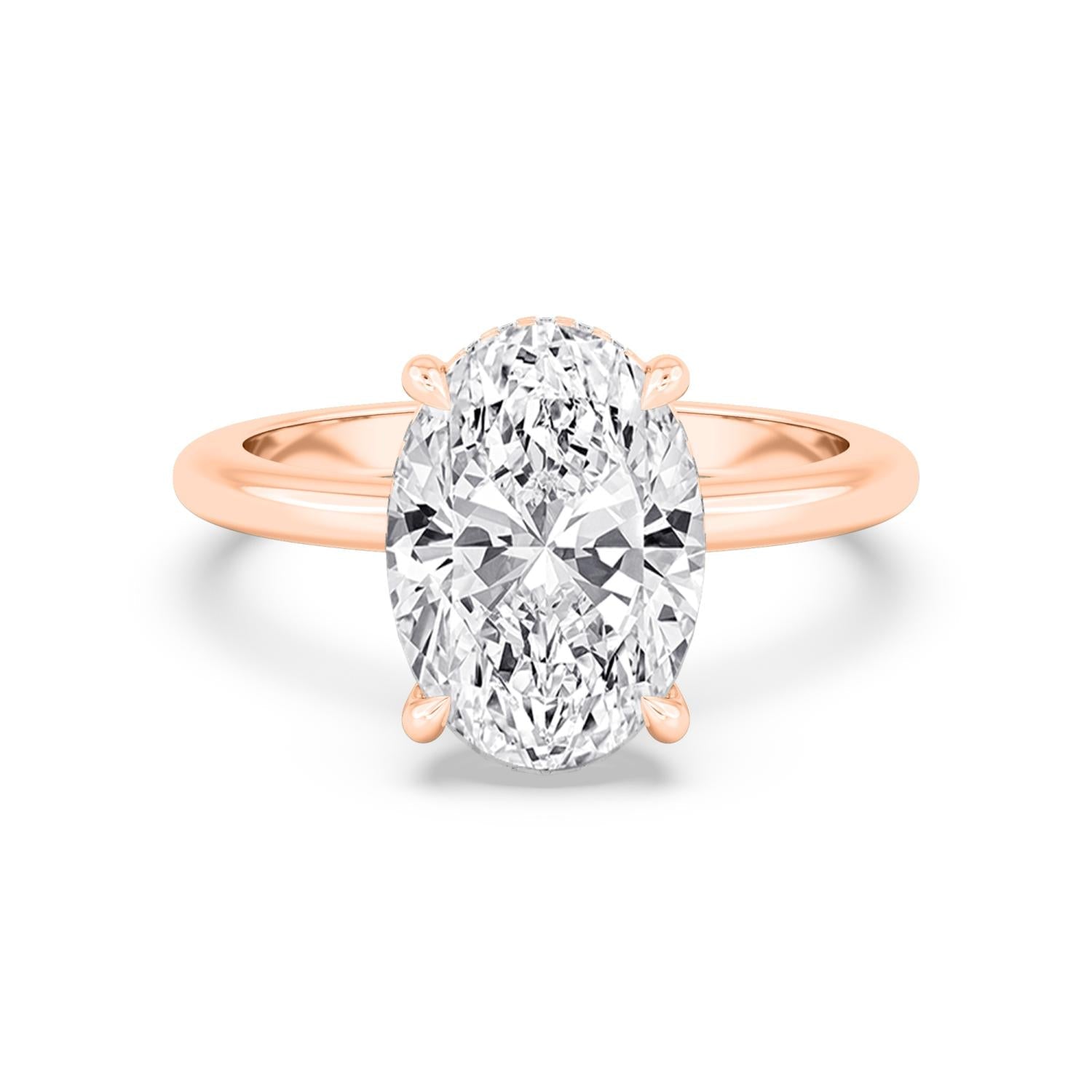 3ct Hidden Halo Lab Diamond Ring - rose gold product image 1