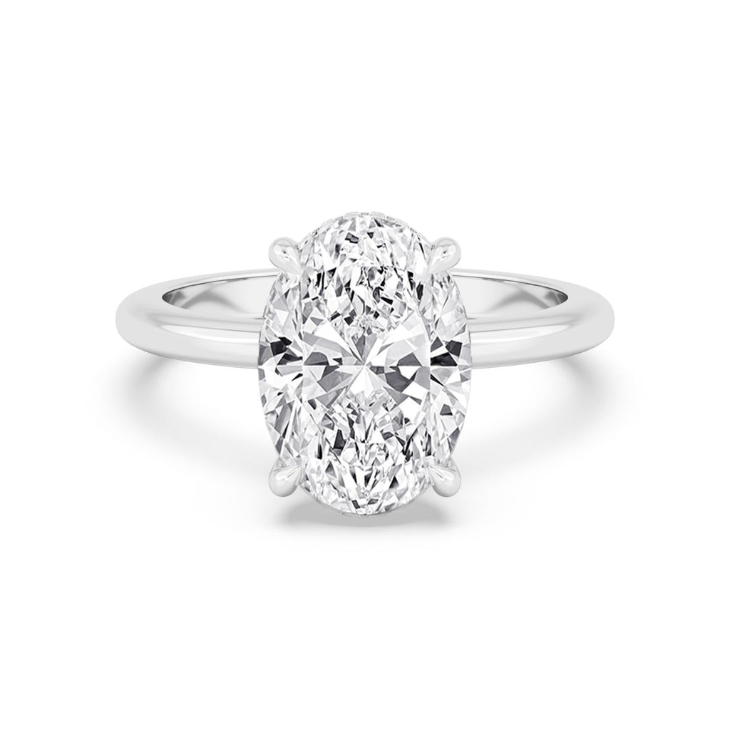 3ct Hidden Halo Lab Diamond Ring - white gold product image 1