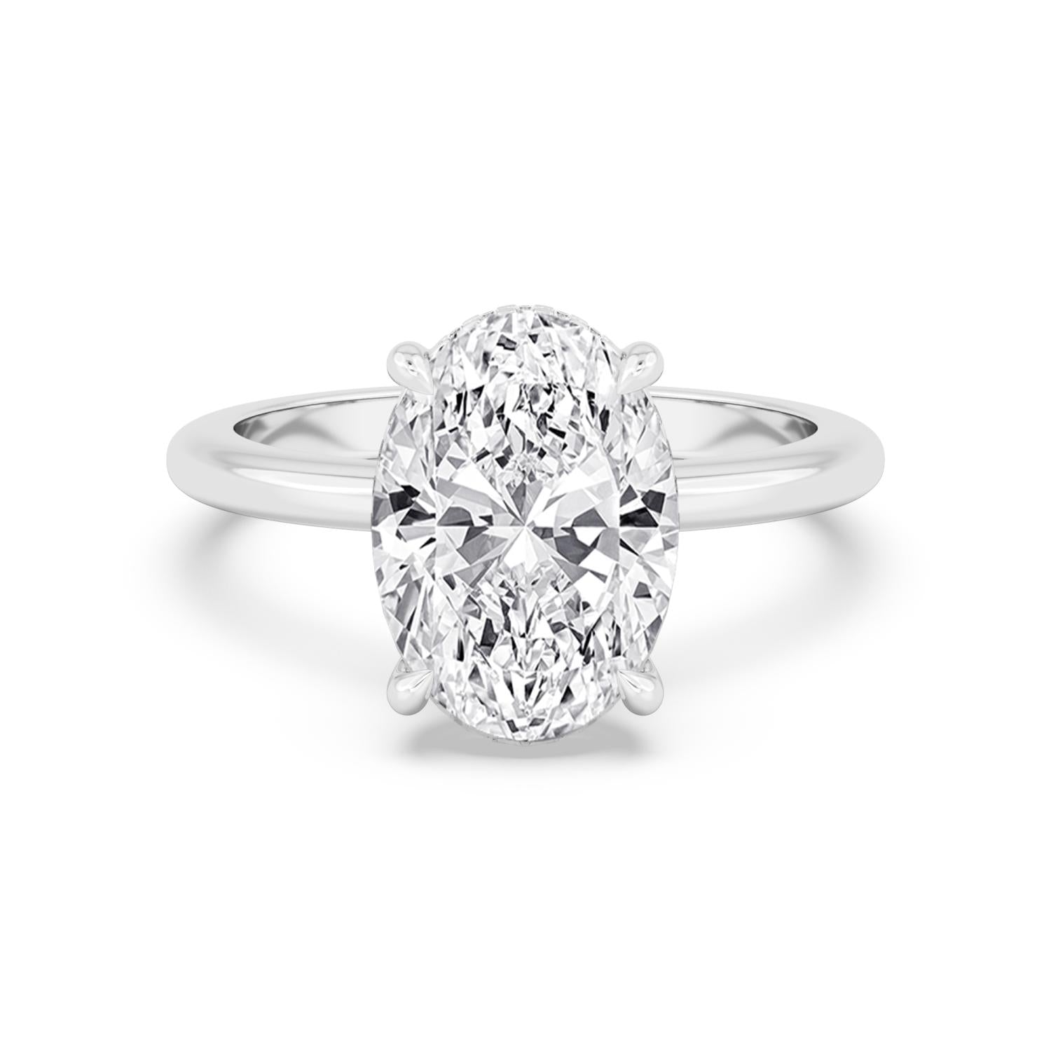3ct Hidden Halo Lab Diamond Ring - white gold product image 1