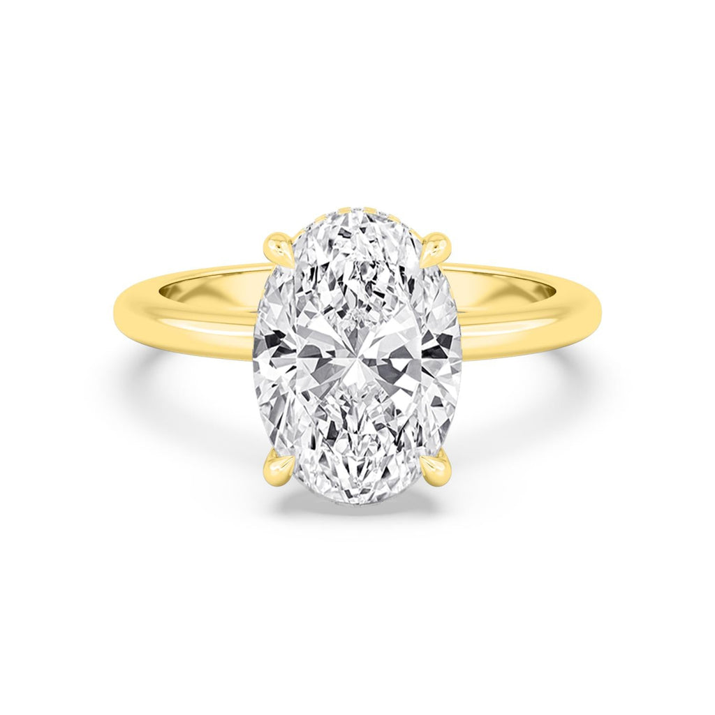 3ct Hidden Halo Lab Diamond Ring in Yellow Gold - Oval product image 1
