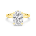 Classic Oval Halo Engagement Ring - yellow gold - front view