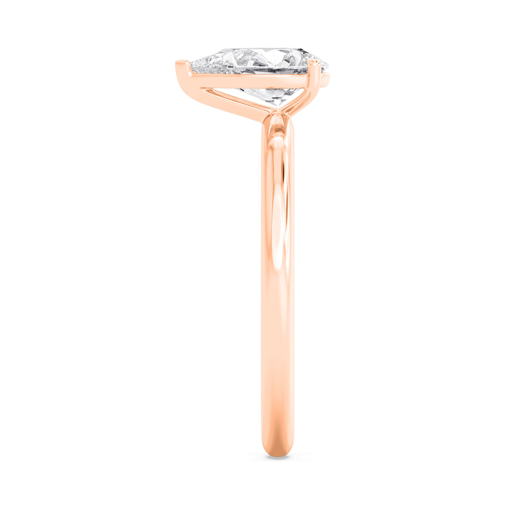 Classic Pear Halo Engagement Ring - rose gold - side/angle view