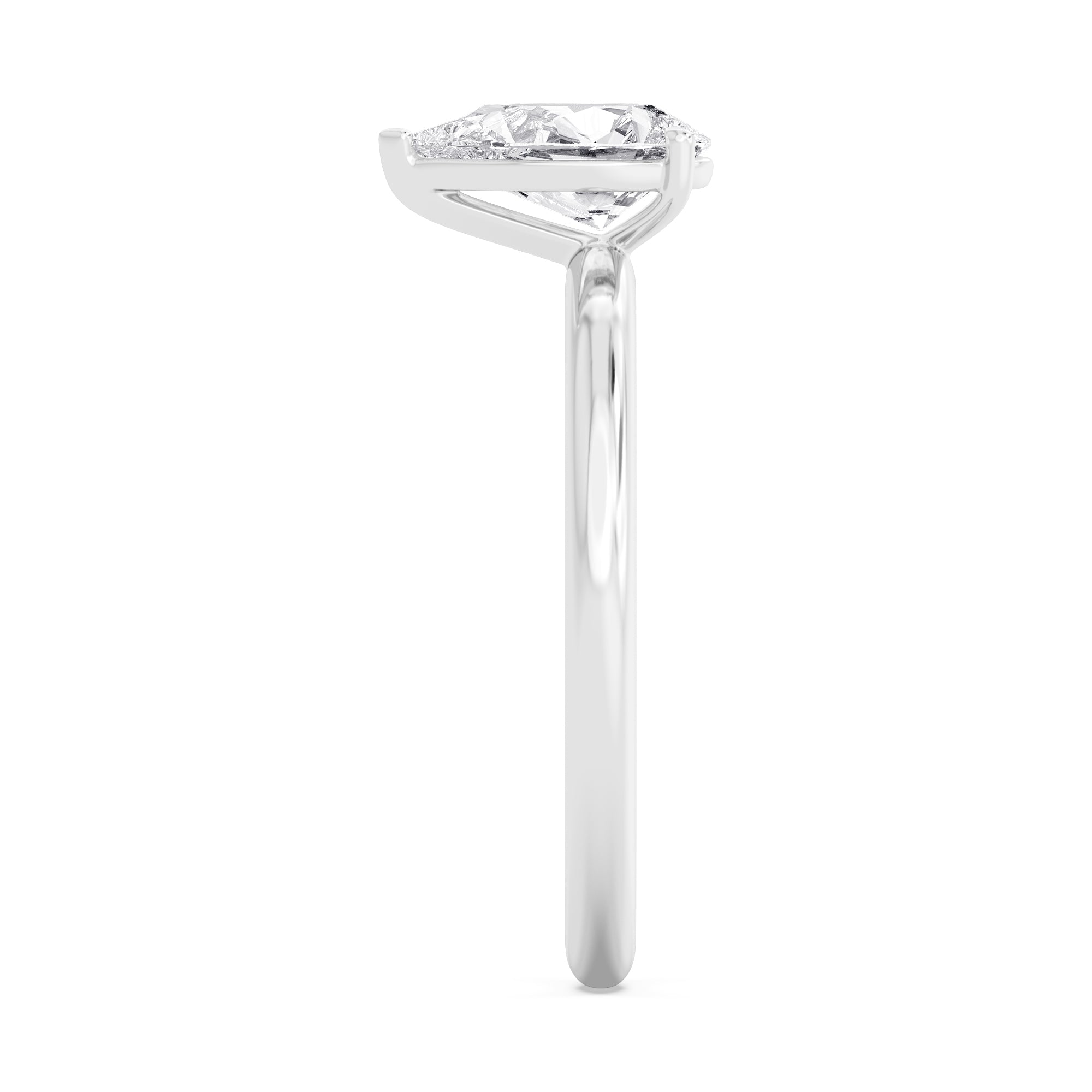 Classic Pear Halo Engagement Ring - white gold - side/angle view
