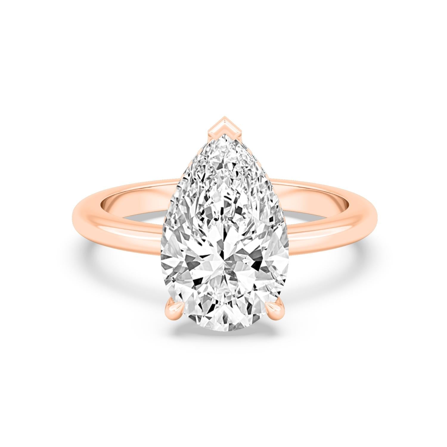 3ct Hidden Halo Lab Diamond Ring - rose gold product image 1