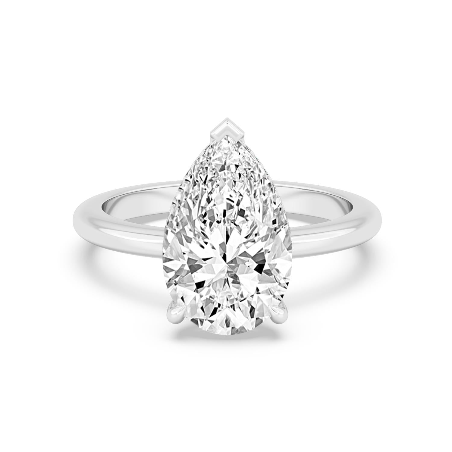3ct Hidden Halo Lab Diamond Ring - white gold product image 1