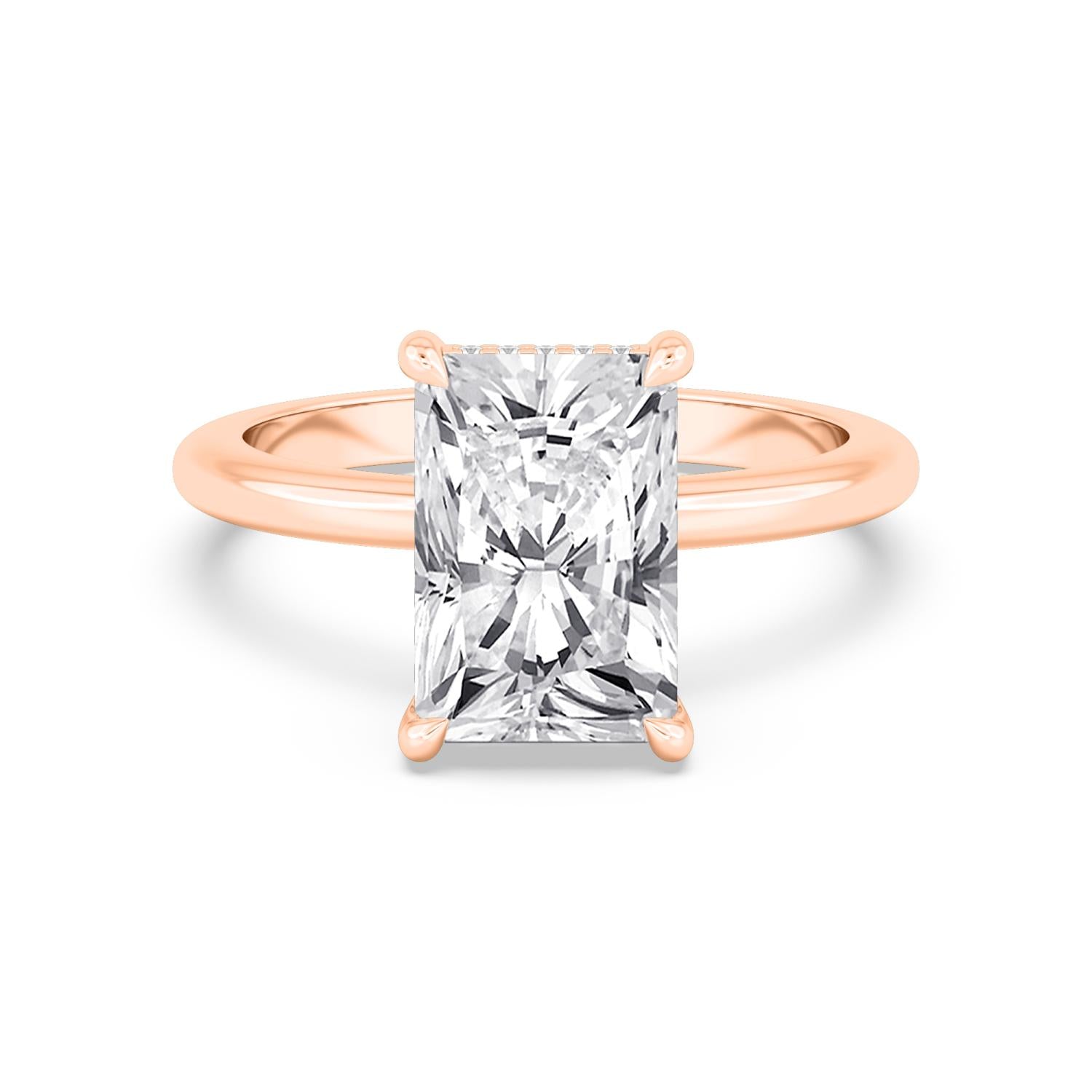 3ct Hidden Halo Lab Diamond Ring - rose gold product image 1