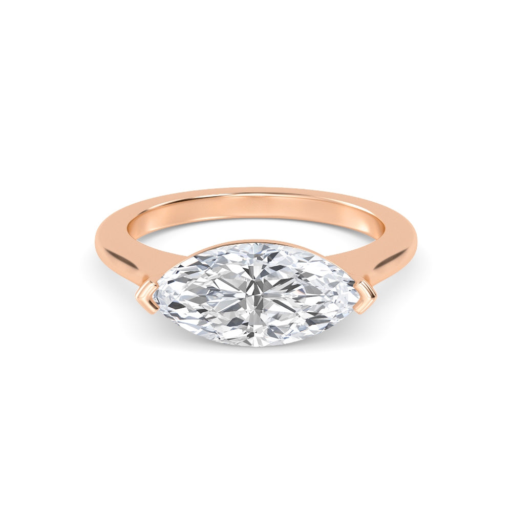 2.00ct Marquise Lab Diamond Ring - rose gold jewellery-only view 1