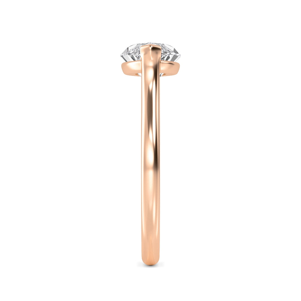 marie Marquise ring - rose gold - side/angle view